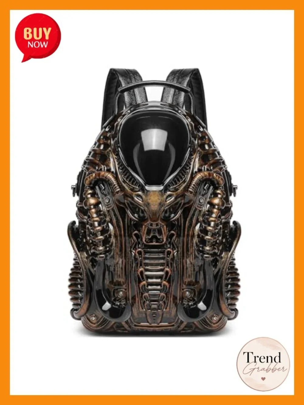 Alien Shaped Backpack Handbag Adjustable Straps PVC Unisex